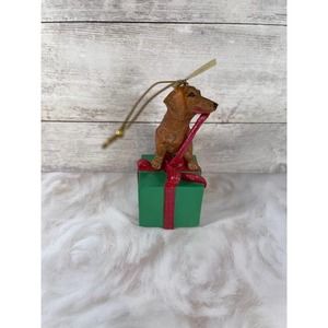 Danbury Mint Delightful Dachshunds Christmas Ornament All Wrapped Up‎